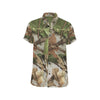 Camo Realistic Tree Forest Print Men's Short Sleeve Button Up Shirt