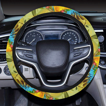 Parrot Pattern Print Design A02 Steering Wheel Cover with Elastic Edge