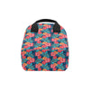 Red Hibiscus Pattern Print Design HB02 Insulated Lunch Bag