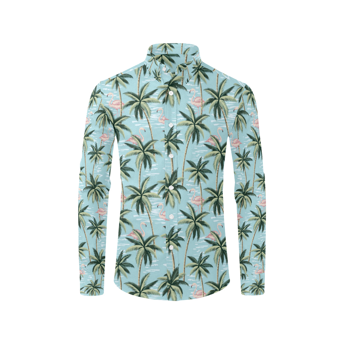 Palm Tree Pattern Print Design PT05 Men's Long Sleeve Shirt