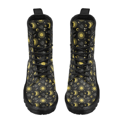 Sun Moon Print Design LKS301 Women's Boots