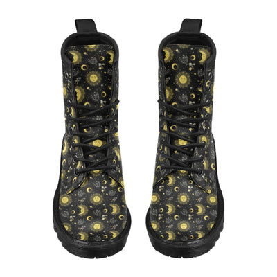 Sun Moon Print Design LKS301 Women's Boots