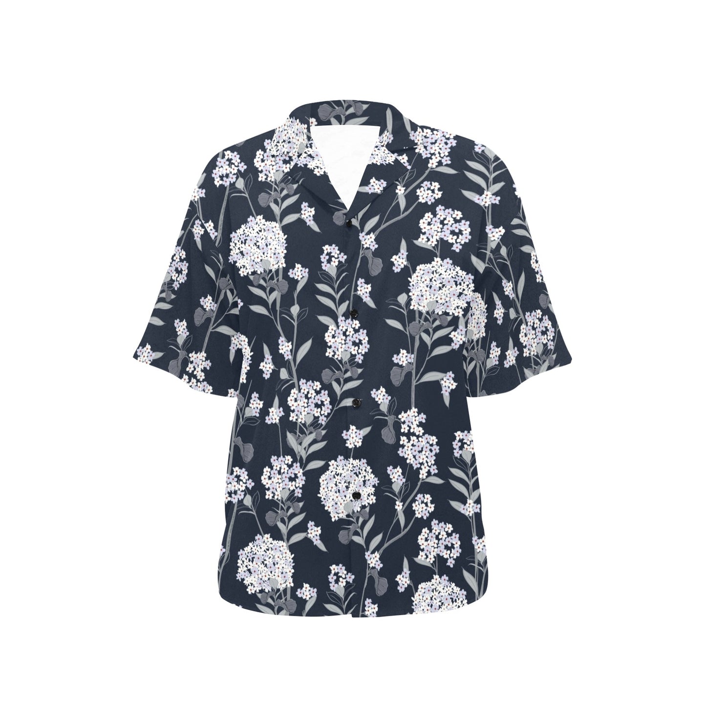 Hydrangea Pattern Print Design HD07 Women's Hawaiian Shirt