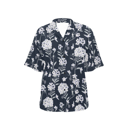 Hydrangea Pattern Print Design HD07 Women's Hawaiian Shirt