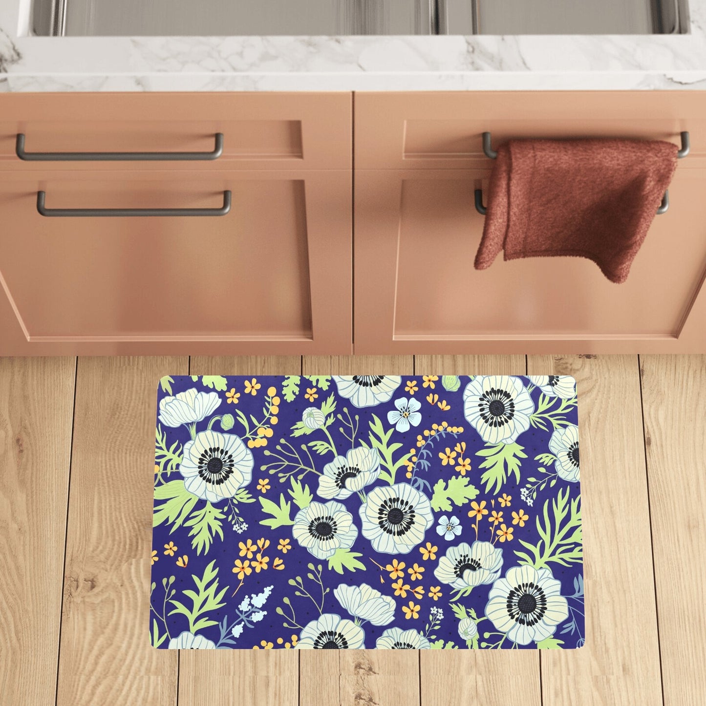 Anemone Pattern Print Design AM06 Kitchen Mat
