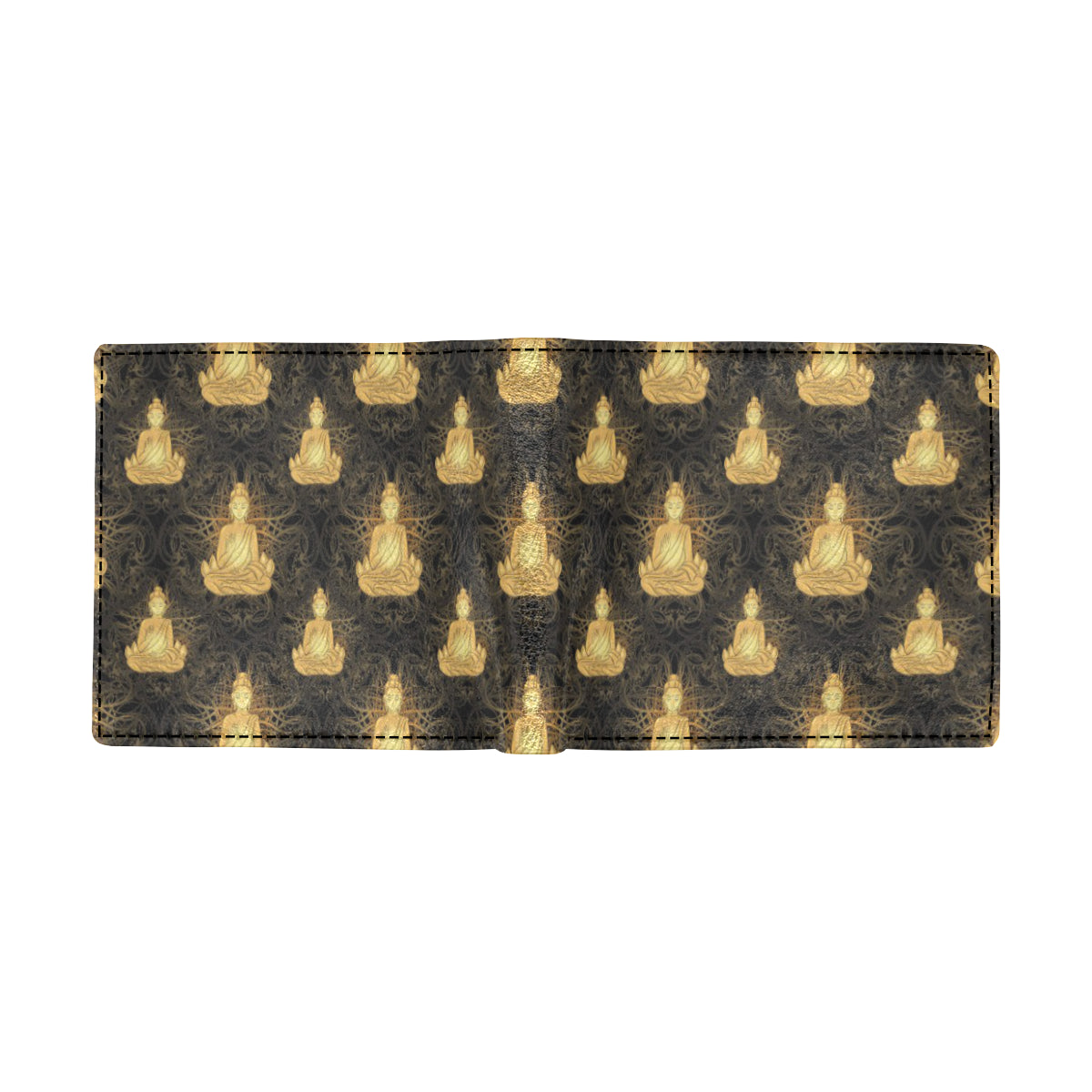 Buddha Pattern Print Design 02 Men's ID Card Wallet