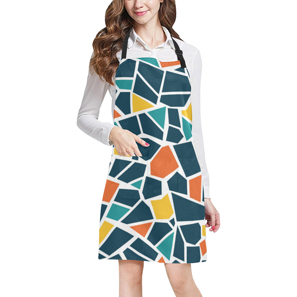Mosaic Pattern Print Design 02 Apron with Pocket