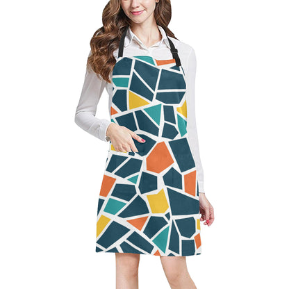 Mosaic Pattern Print Design 02 Apron with Pocket