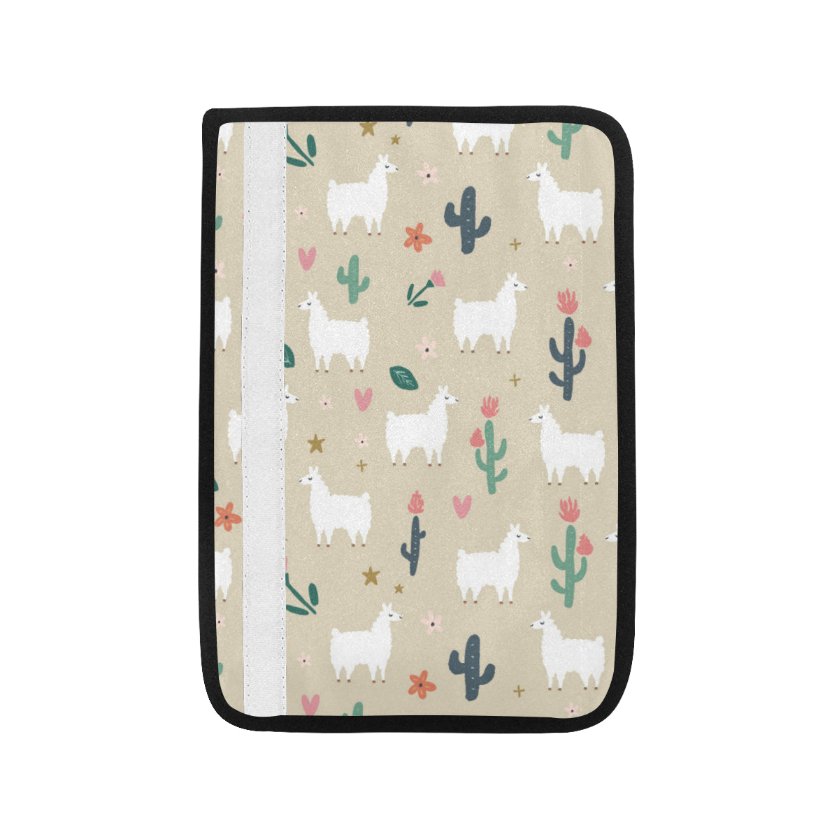 Llama Cactus Pattern Print Design 09 Car Seat Belt Cover