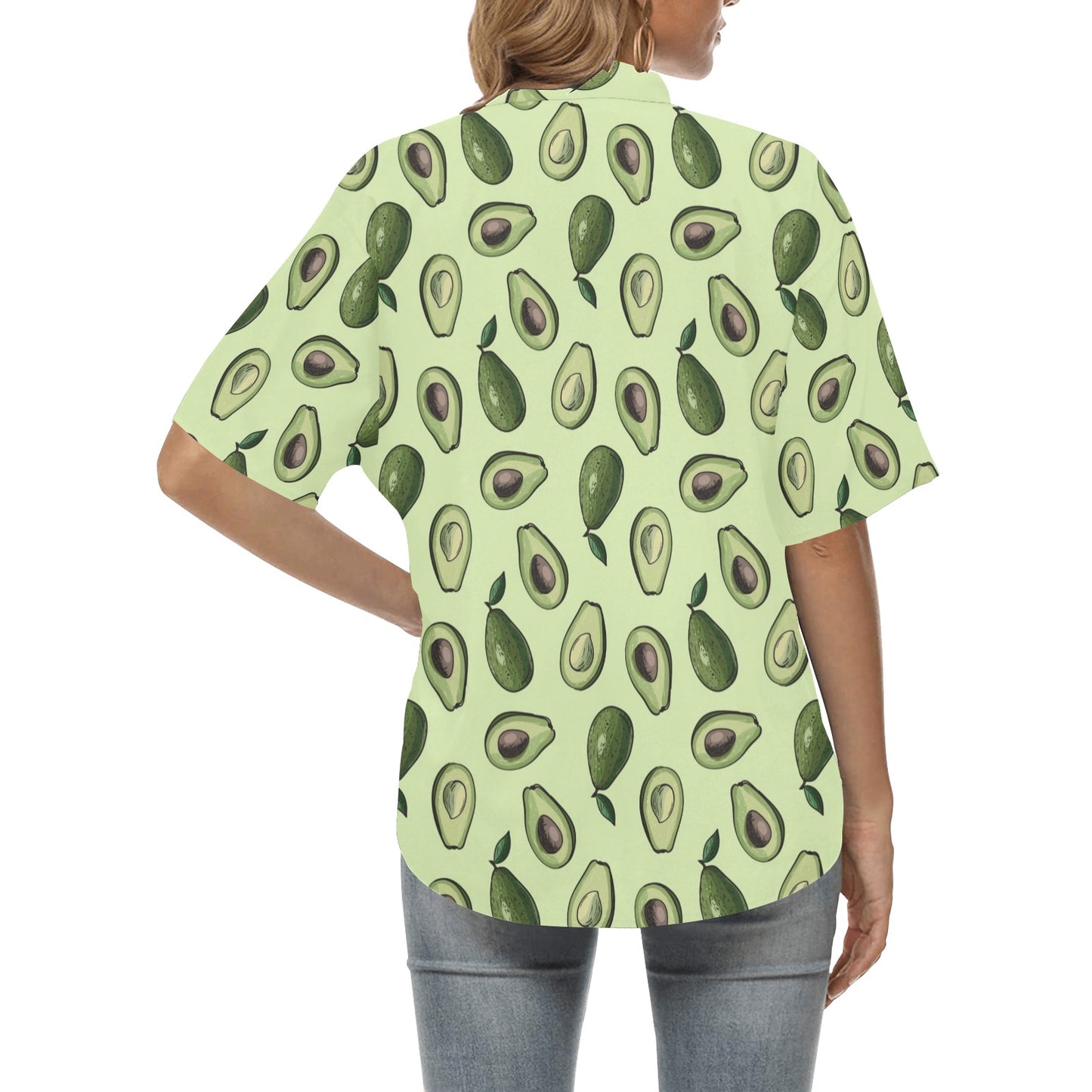 Avocado Pattern Print Design 02 Women's Hawaiian Shirt