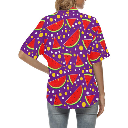 Watermelon Pattern Print Design WM010 Women's Hawaiian Shirt