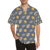 Safari Elephant Lion Print Design LKS303 Men's Hawaiian Shirt