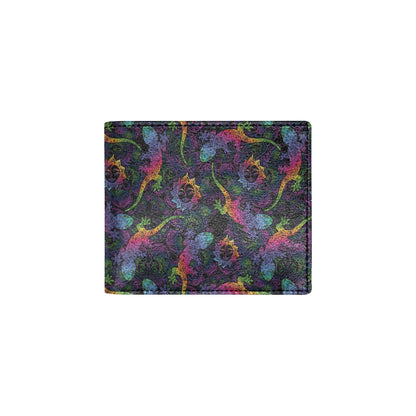 Gecko Rainbow Pattern Print Design 03 Men's ID Card Wallet