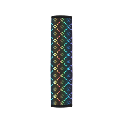 Paw Rainbow Pattern Print Design A01 Car Seat Belt Cover