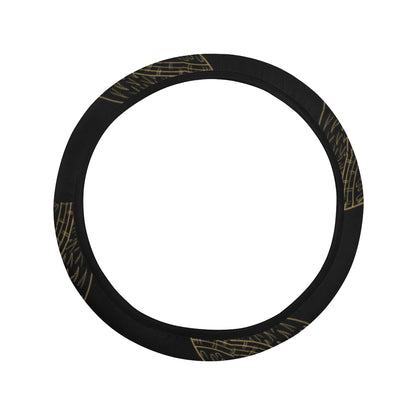 Gold Owl Pattern Steering Wheel Cover with Elastic Edge