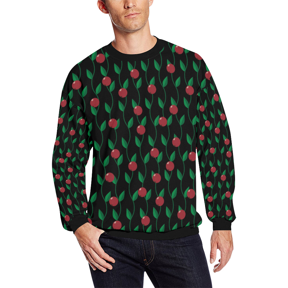 Cranberry Pattern Print Design CB01 Men Long Sleeve Sweatshirt