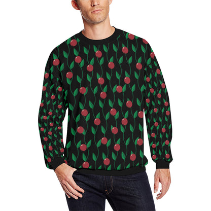 Cranberry Pattern Print Design CB01 Men Long Sleeve Sweatshirt