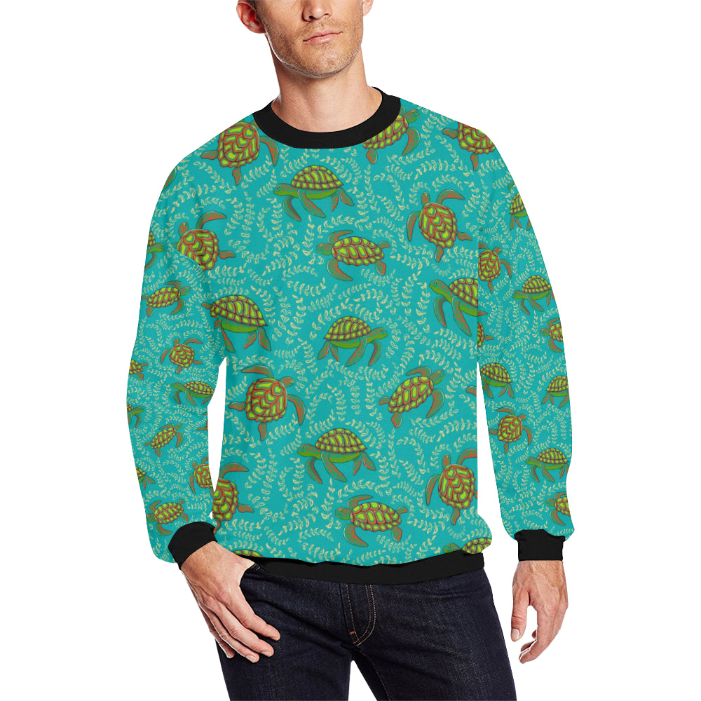 Sea Turtle Pattern Print Design T010 Men Long Sleeve Sweatshirt