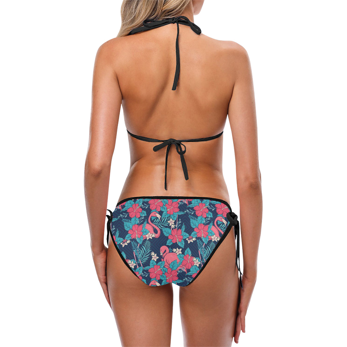 Flamingo Red Hibiscus  Pattern Bikini