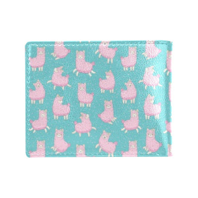 Alpaca Cartoon Design Themed Print Men's ID Card Wallet