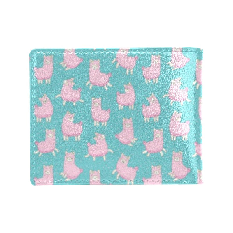 Alpaca Cartoon Design Themed Print Men's ID Card Wallet