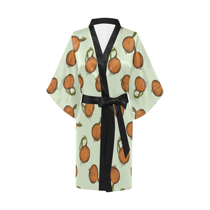 Onion Pattern Print Design A05 Women's Short Kimono