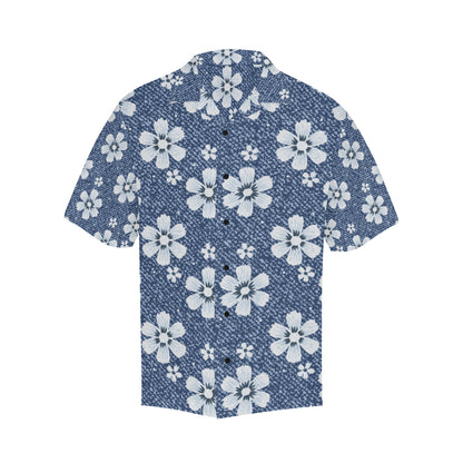 Jean Flower Pattern Print Design 03 Men's Hawaiian Shirt