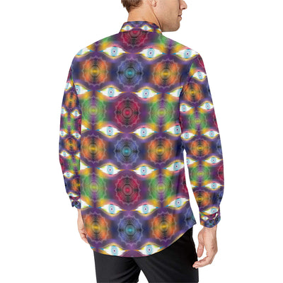 Chakra Eye Print Pattern Men's Long Sleeve Shirt