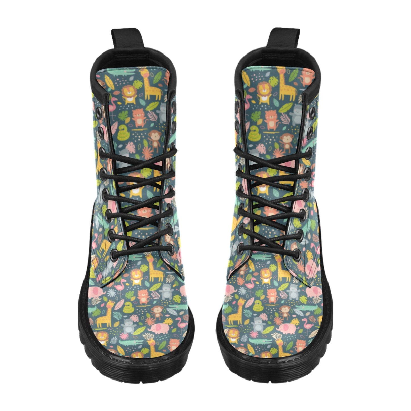 Safari Animal Cartoon Print Design LKS305 Women's Boots