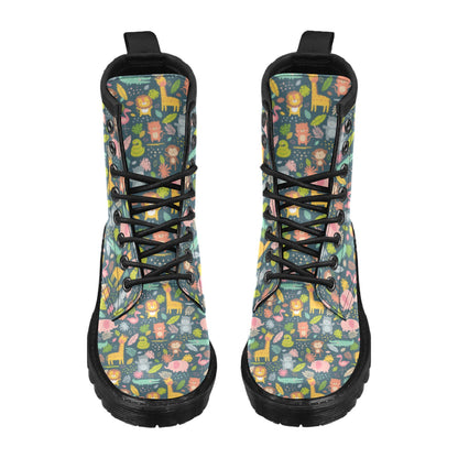 Safari Animal Cartoon Print Design LKS305 Women's Boots