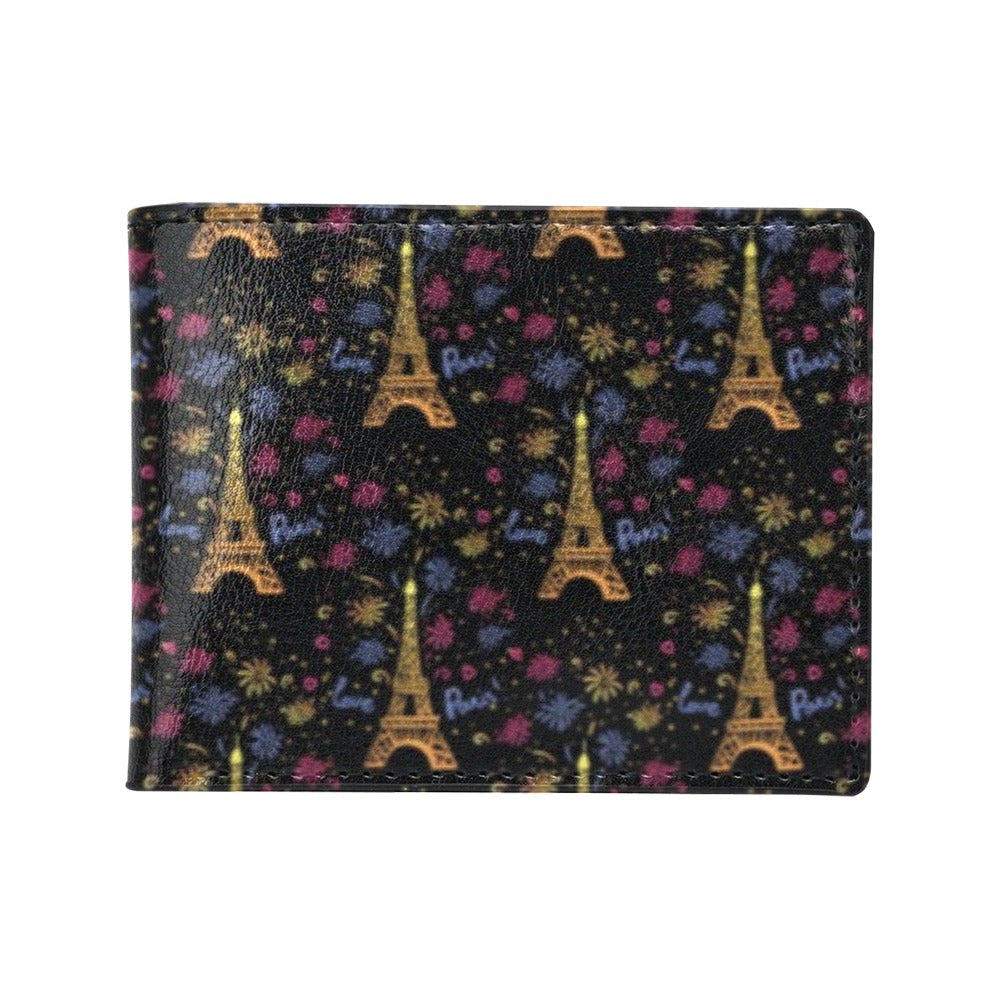 Eiffel Tower Love Paris Print Men's ID Card Wallet