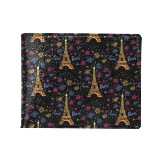 Eiffel Tower Love Paris Print Men's ID Card Wallet
