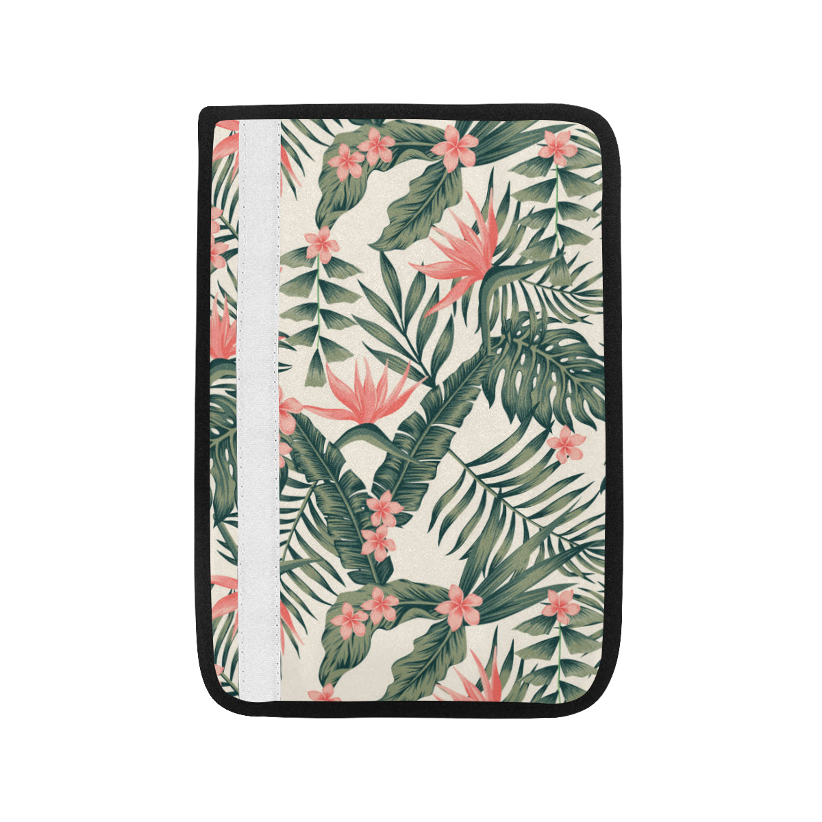 Tropical Flower Palm Leaves Car Seat Belt Cover