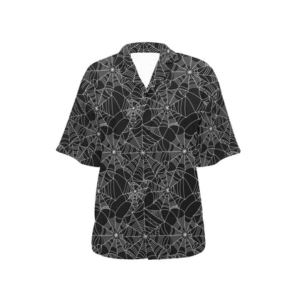 Spider Web Print Design LKS301 Women's Hawaiian Shirt