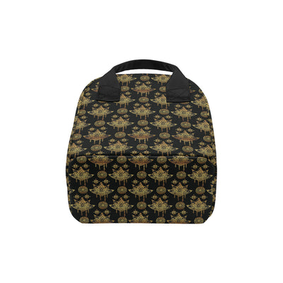 lotus Boho Pattern Print Design LO03 Insulated Lunch Bag