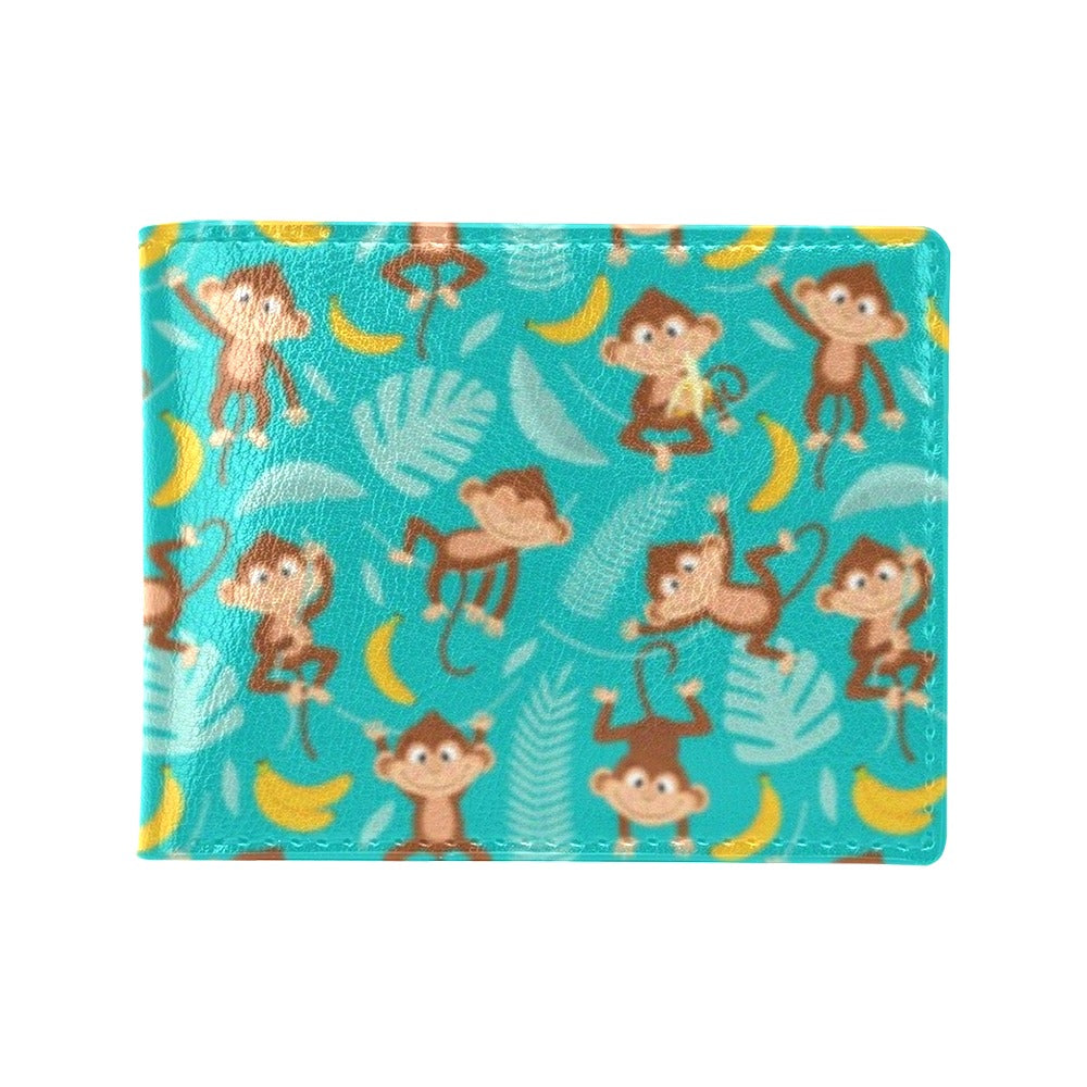 Monkey Happy Design Themed Print Men's ID Card Wallet