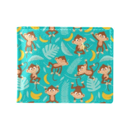 Monkey Happy Design Themed Print Men's ID Card Wallet