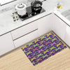 Dragonfly Neon Color Print Pattern Kitchen Mat