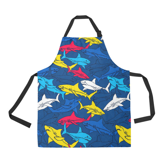 Shark Color Pattern Apron with Pocket