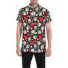 Cupcakes Heart Print Pattern Men's Short Sleeve Button Up Shirt