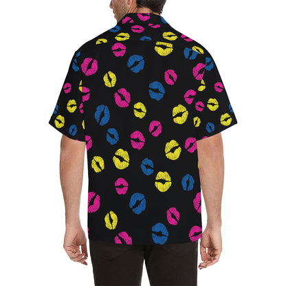 Lip Neon Color Pattern Print Design 01 Men's Hawaiian Shirt