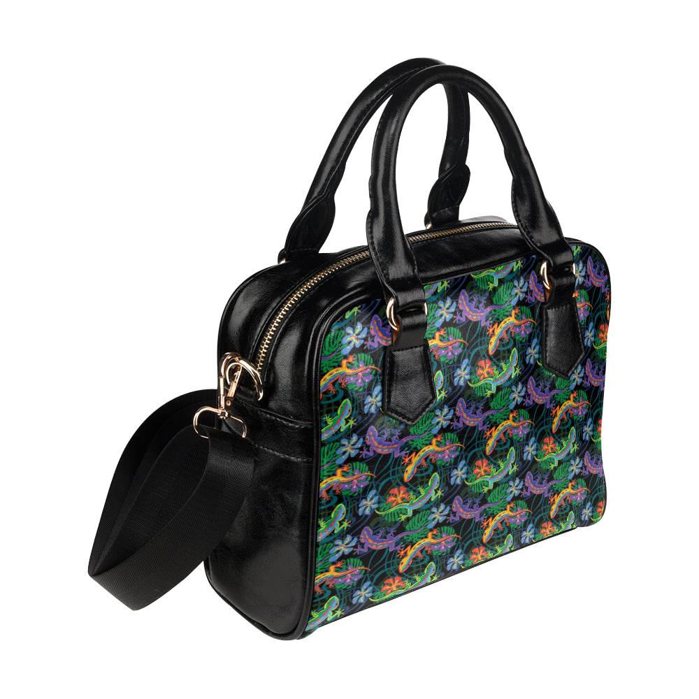 Gecko Colorful Pattern Print Design 01 Shoulder Handbag