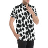 Cheetah Black Print Pattern Men's Short Sleeve Button Up Shirt