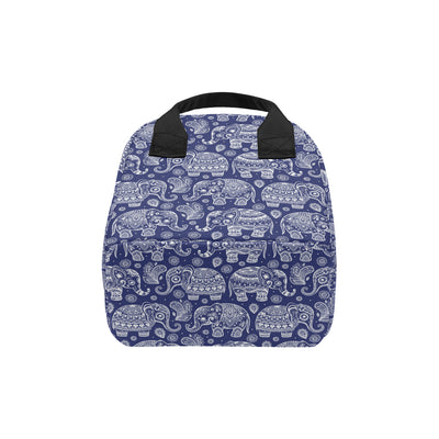 White Elephant Mandala Insulated Lunch Bag