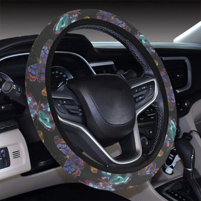 Butterfly Pattern Print Design 013 Steering Wheel Cover with Elastic Edge