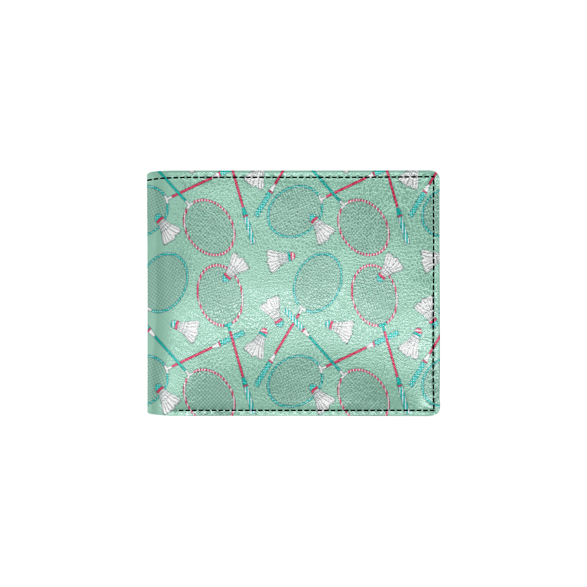 Badminton Pattern Print Design 05 Men's ID Card Wallet