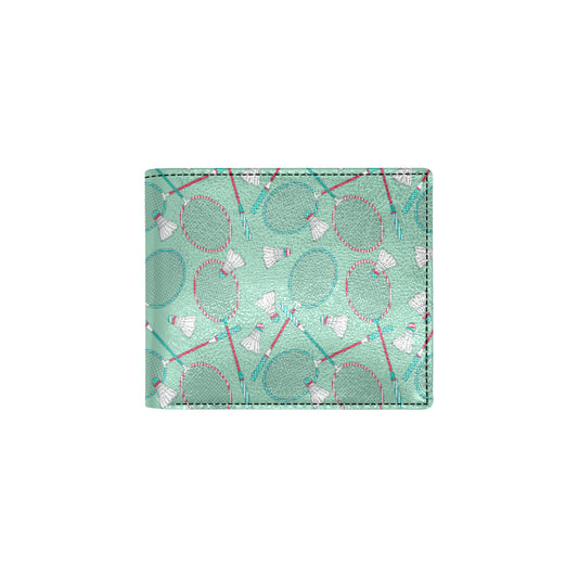 Badminton Pattern Print Design 05 Men's ID Card Wallet
