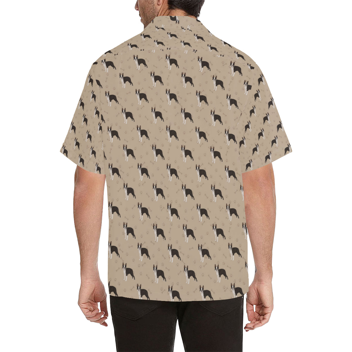 Boston Terrier Pattern Print Design 02 Men's Hawaiian Shirt