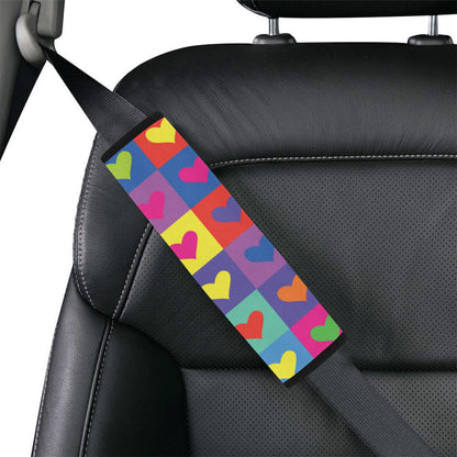 Pop Art Heart Pattern Print Design A01 Car Seat Belt Cover