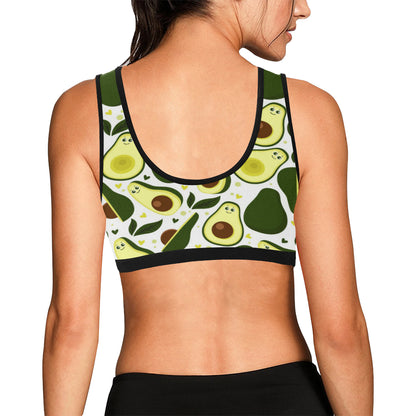 Avocado Pattern Print Design AC06 Sports Bra